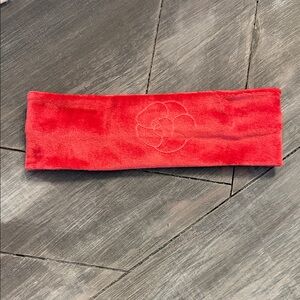 Chanel Red Floral Embroidered Headband new!